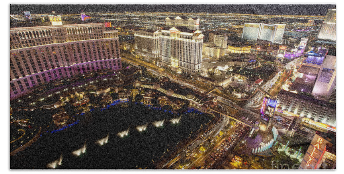 Las Vegas Beach Towel featuring the photograph Las Vegas Nightlife #7 by Anthony Totah