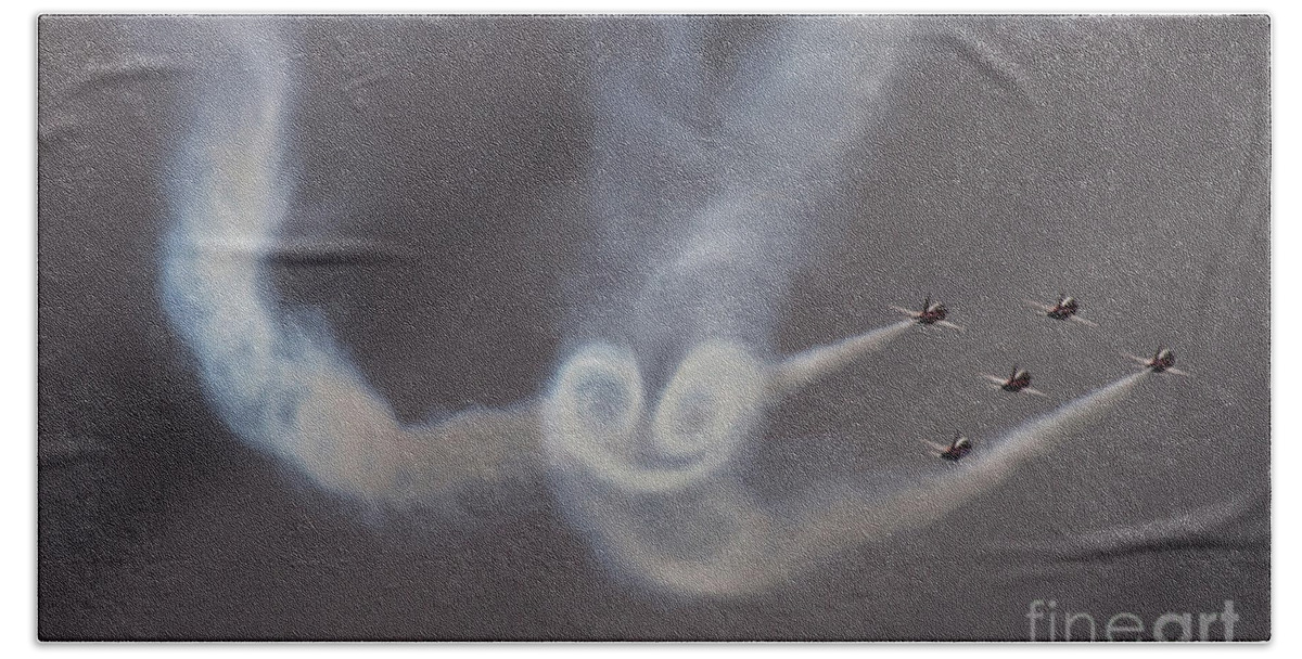 Patrouille Suisse Beach Towel featuring the photograph Patrouille Suisse #1 by Ang El
