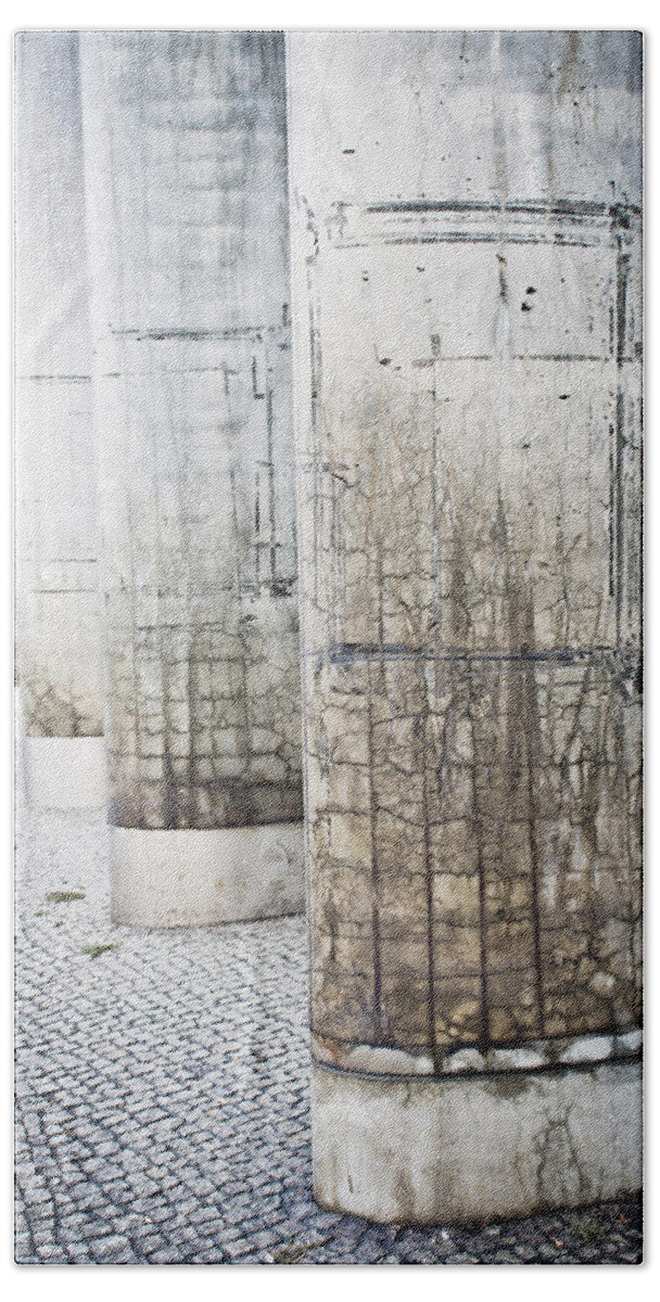 Abstract Beach Towel featuring the photograph Pillars #7 by Tom Gowanlock