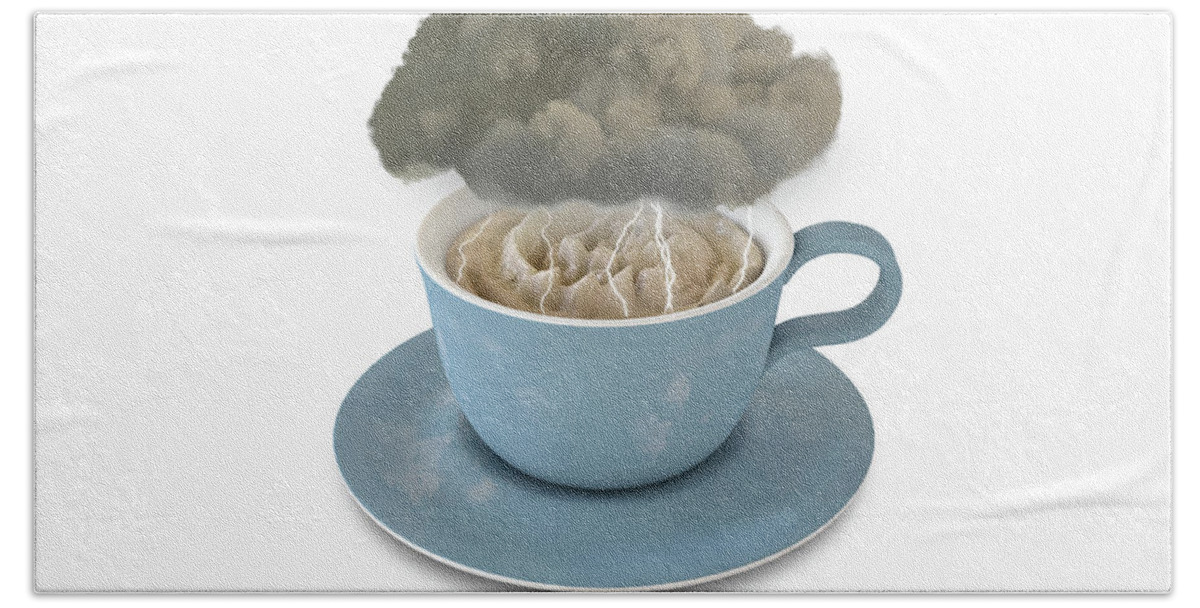 Storm In A Teacup Beach Sheet featuring the digital art Storm In A Teacup #7 by Allan Swart