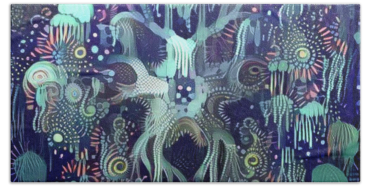 Aqua Beach Towel featuring the digital art Beautiful undersea coral #8 by Amy Cicconi
