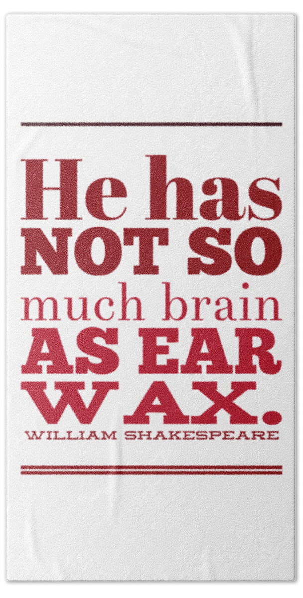 William Beach Towel featuring the digital art William Shakespeare, Insults and Profanities #8 by Esoterica Art Agency