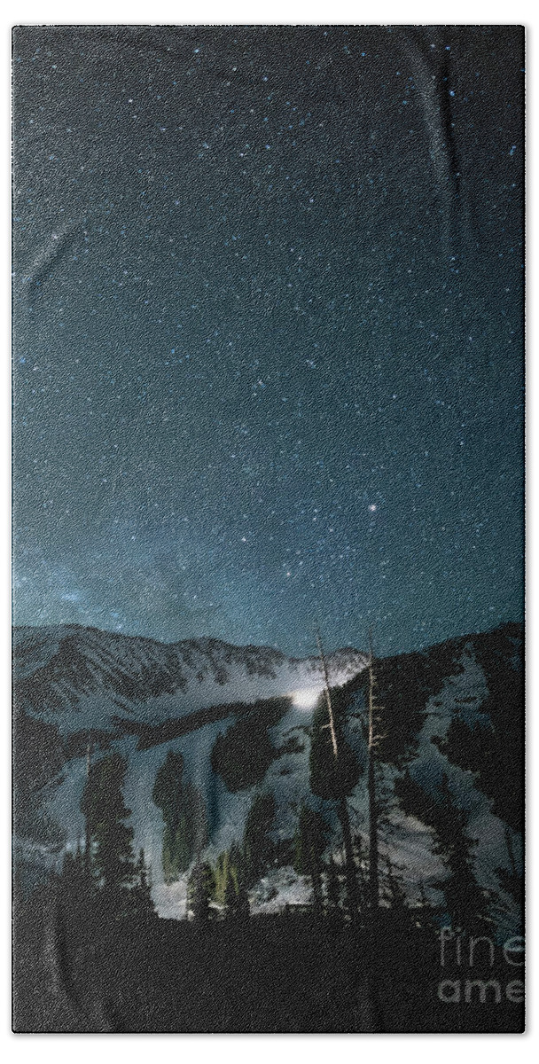 Alpine Beach Towel featuring the photograph A-Basin at Night by Juli Scalzi