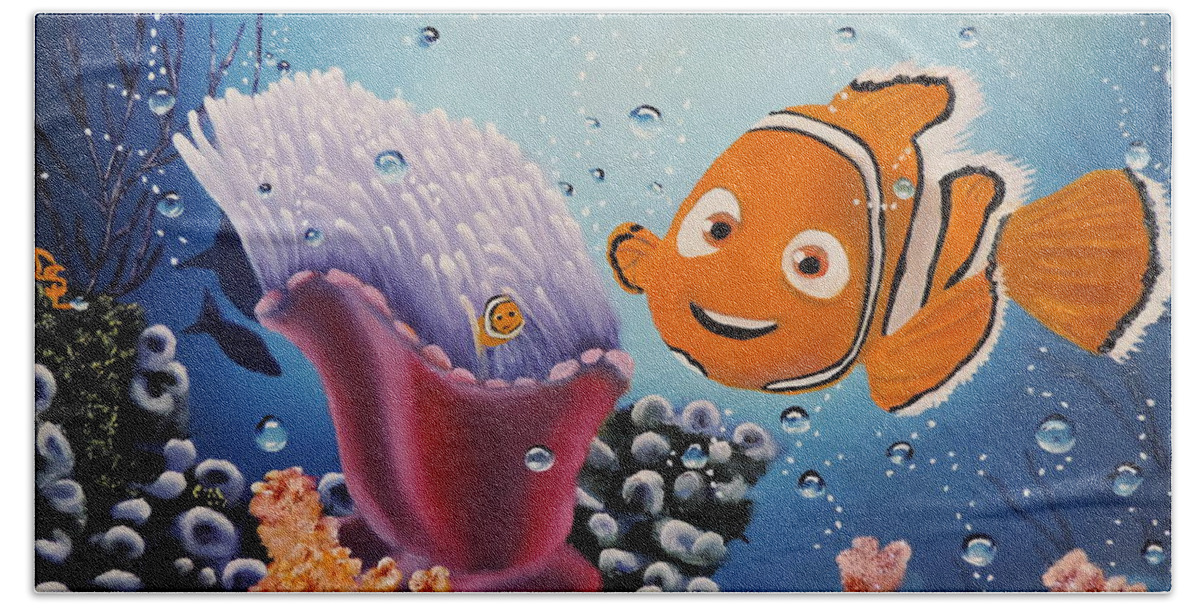 Nemo Beach Towel featuring the painting A Birthday Wish by Dianna Lewis