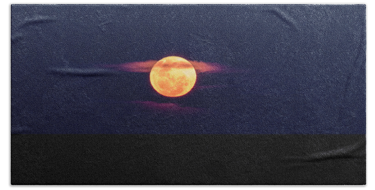 Blood Beach Towel featuring the photograph A Bloody Moon by Steve Taylor