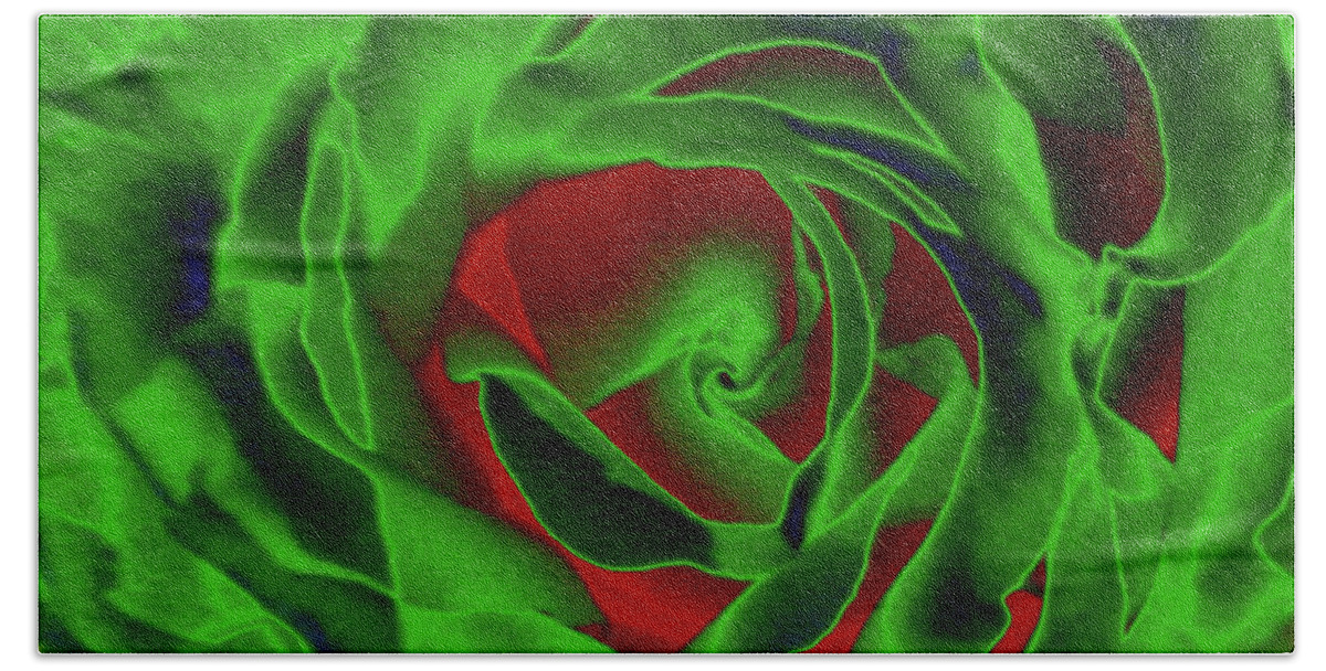 Rose Beach Towel featuring the digital art A Complimentary Rose by Kimmary MacLean