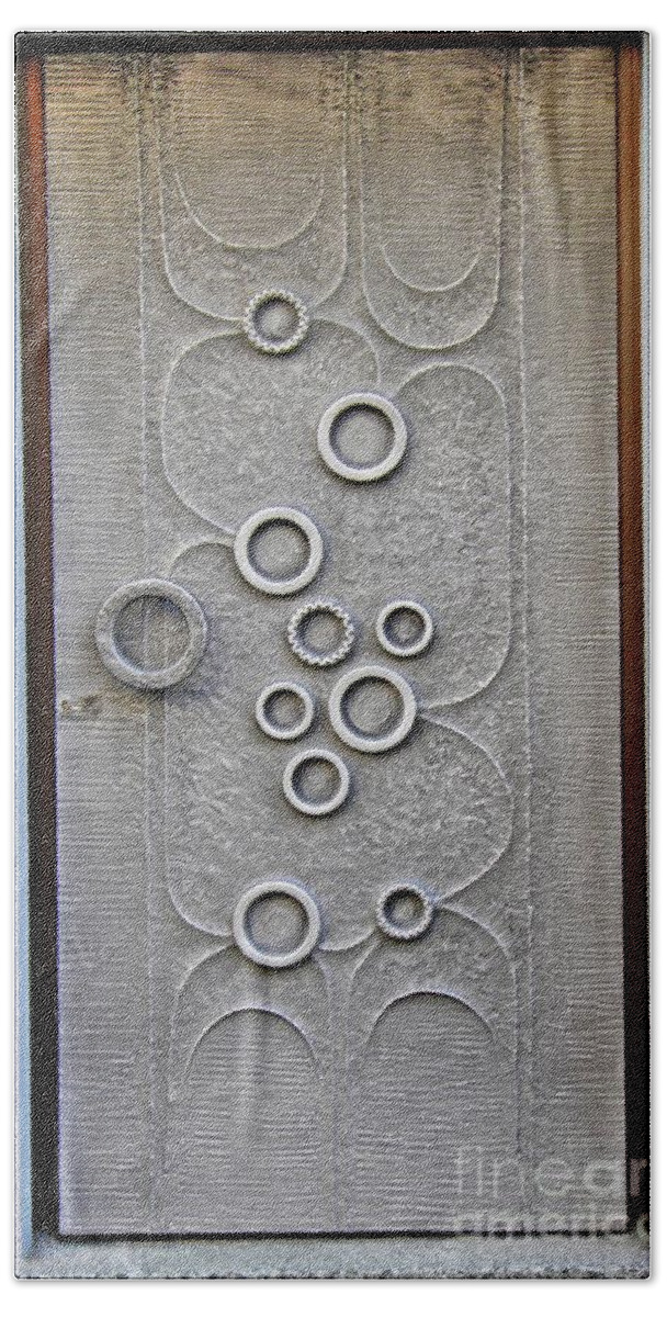 Door Beach Towel featuring the photograph A Modern Door in Mainz by Sarah Loft