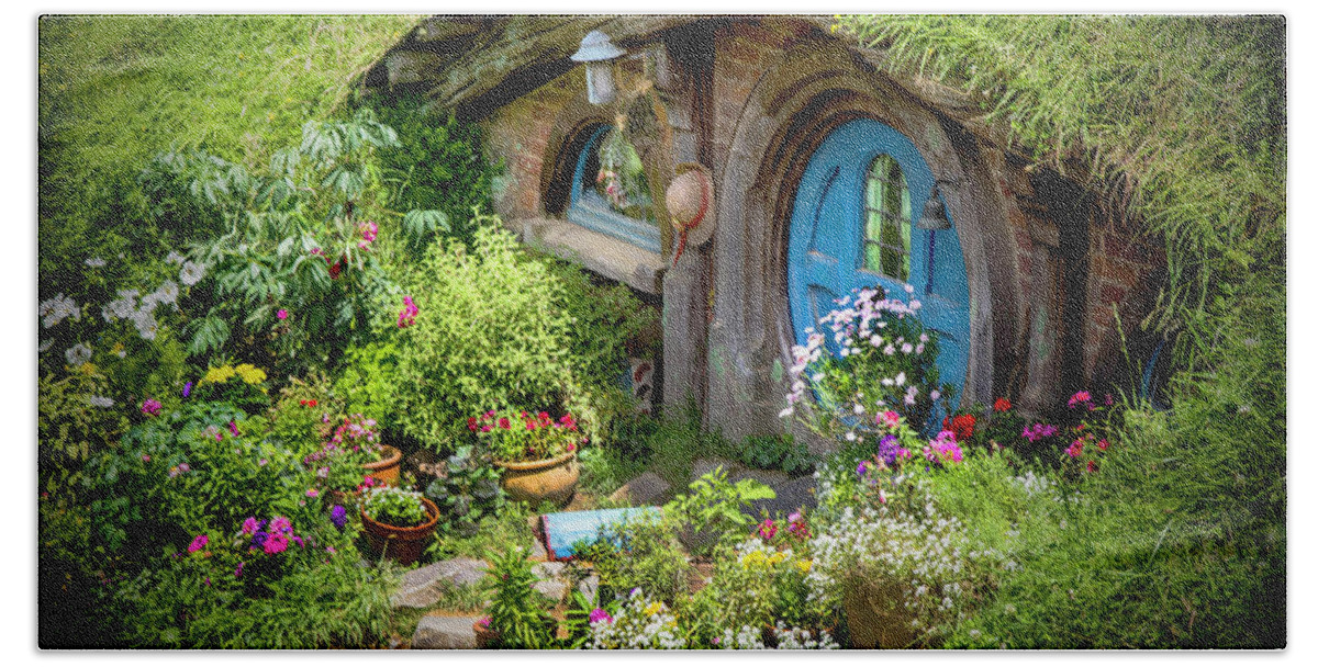 Hobbits Beach Towel featuring the photograph A Pretty Hobbit Hole by Kathryn McBride
