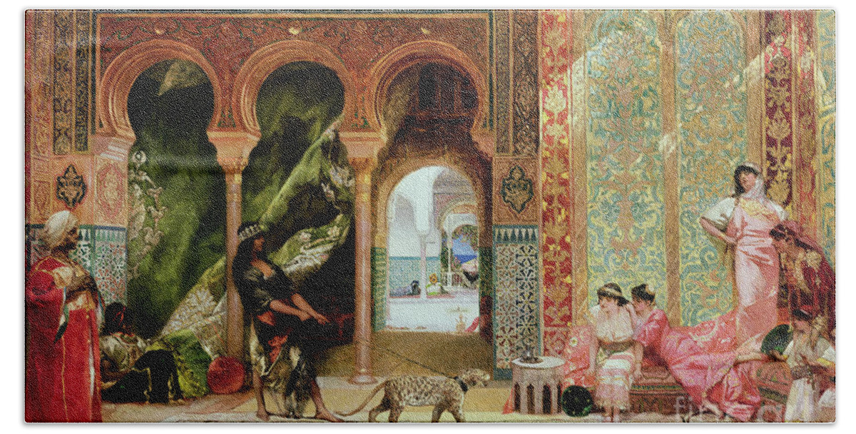 Royal Beach Towel featuring the painting A Royal Palace in Morocco by Benjamin Jean Joseph Constant