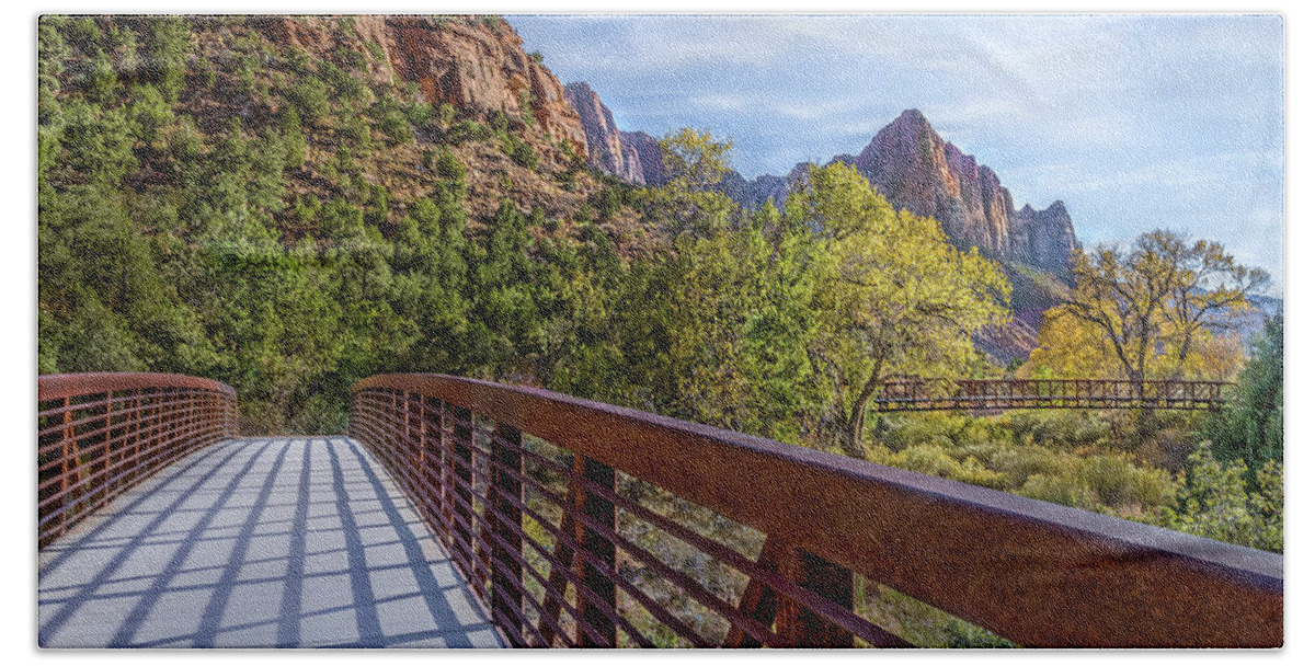 Zion Beach Sheet featuring the photograph A Scenic Hike by James Woody