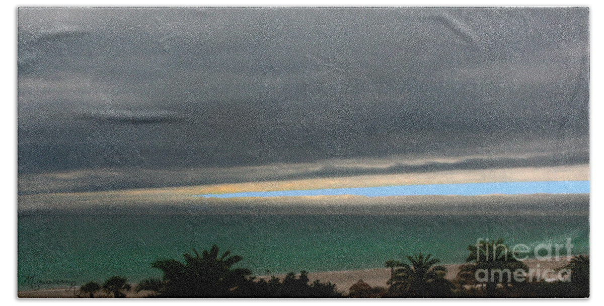 Storm Beach Sheet featuring the photograph A Sliver of Hope by Mariarosa Rockefeller