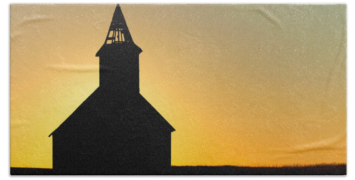 Church Beach Towel featuring the photograph Abandoned Church Silhouette by Todd Klassy