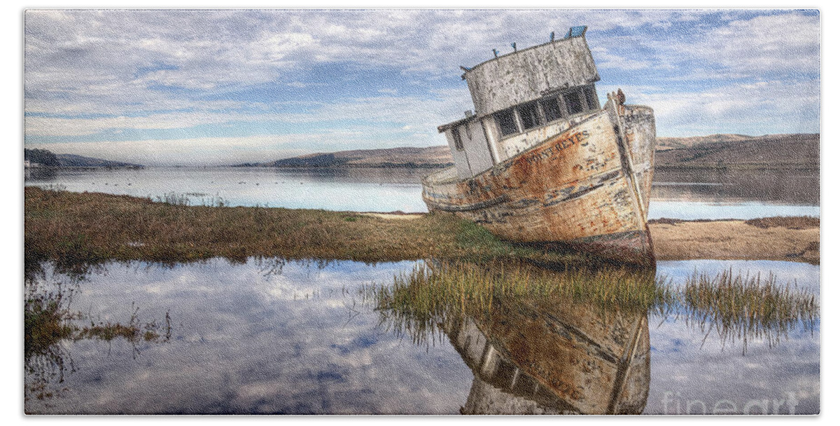 Abandoned Ship Beach Sheet featuring the photograph Abandoned Ship by Eddie Yerkish
