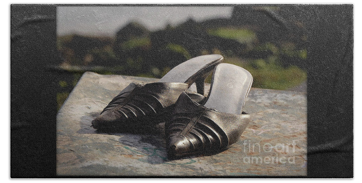 Sanfrancisco Beach Towel featuring the photograph Abandoned Shoes by Erica Freeman
