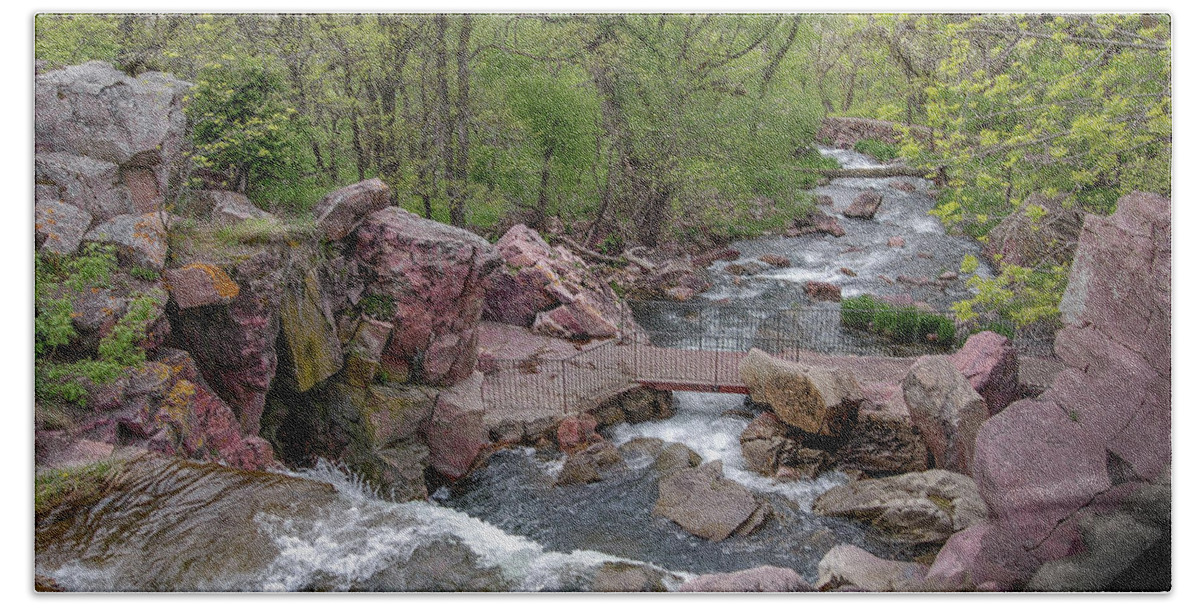 Pipestone National Monument Beach Towel featuring the photograph Above Winnewissa Falls 2 by Greni Graph