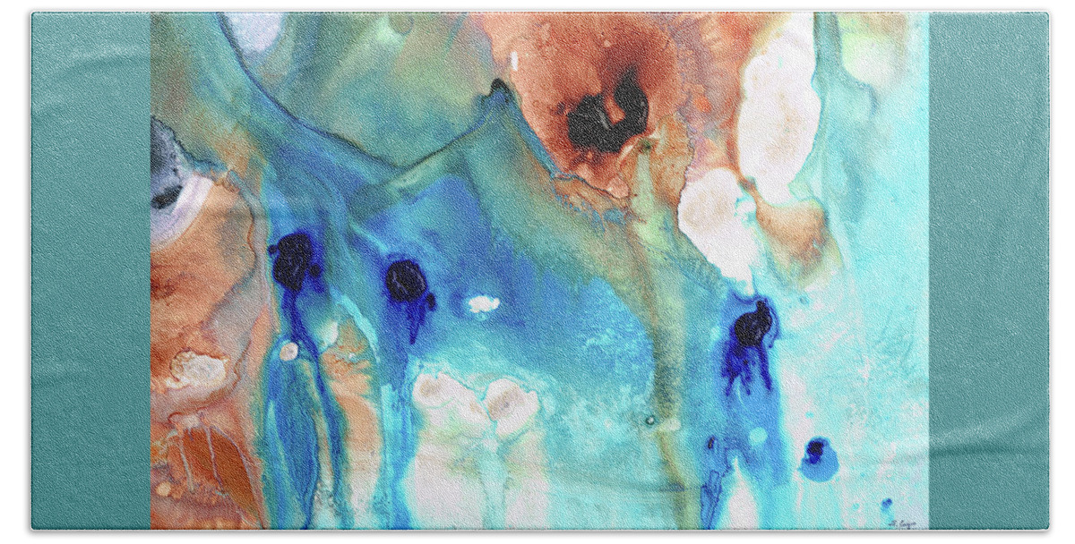 Abstract Art Beach Towel featuring the painting Abstract Art - The Journey Home - Sharon Cummings by Sharon Cummings