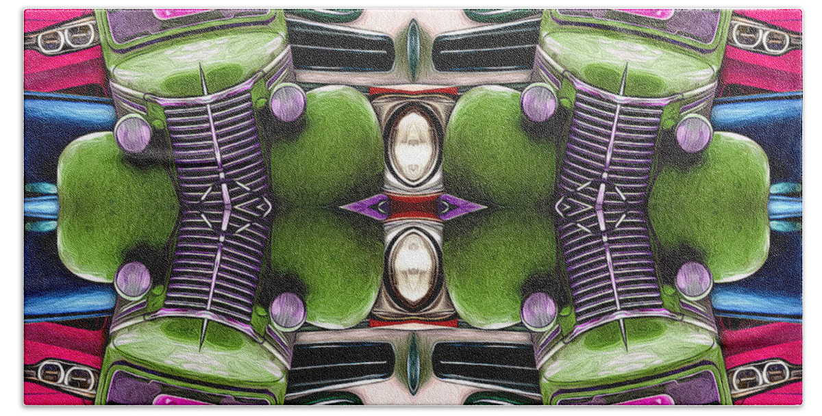 Kaleidoscope Beach Sheet featuring the photograph Abstract Auto Artwork Two by Phil Perkins