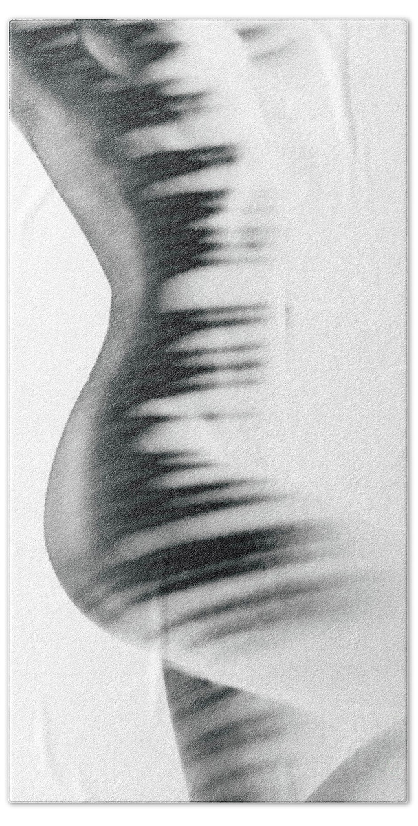 Abstract black and white nude woman body with on white backgroun Beach  Towel by Awen Fine Art Prints - Fine Art America