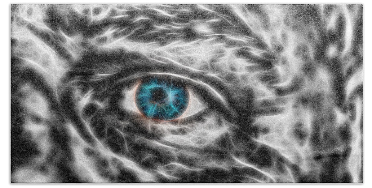 Blue Eyes Beach Towel featuring the photograph Abstract Blue Eye by Scott Carruthers
