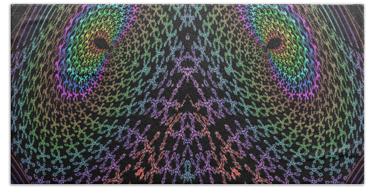 James Smullins Beach Towel featuring the digital art Abstract Elephant or Fish by James Smullins
