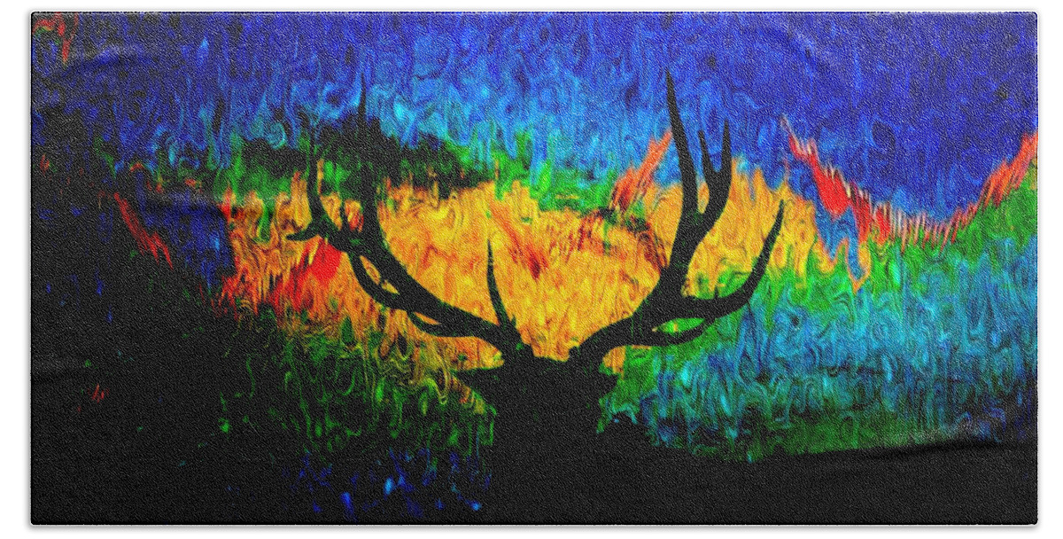 Abstract Elk Scenic View Beach Sheet featuring the photograph Abstract Elk Scenic View by Mike Breau