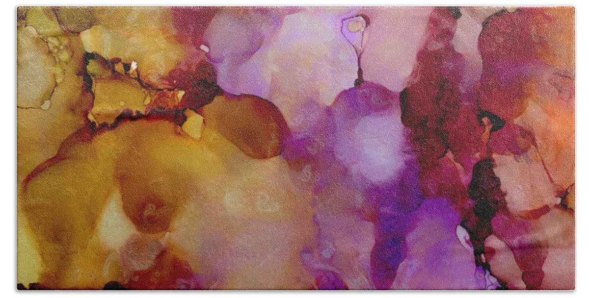 Floral Beach Sheet featuring the painting Abstract Floral #22 by Laurie Williams