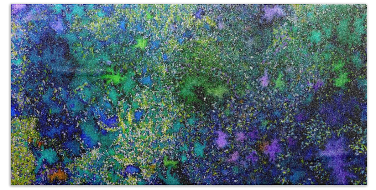 Abstract Beach Sheet featuring the painting Abstract Garden in Bloom by Desiree Paquette