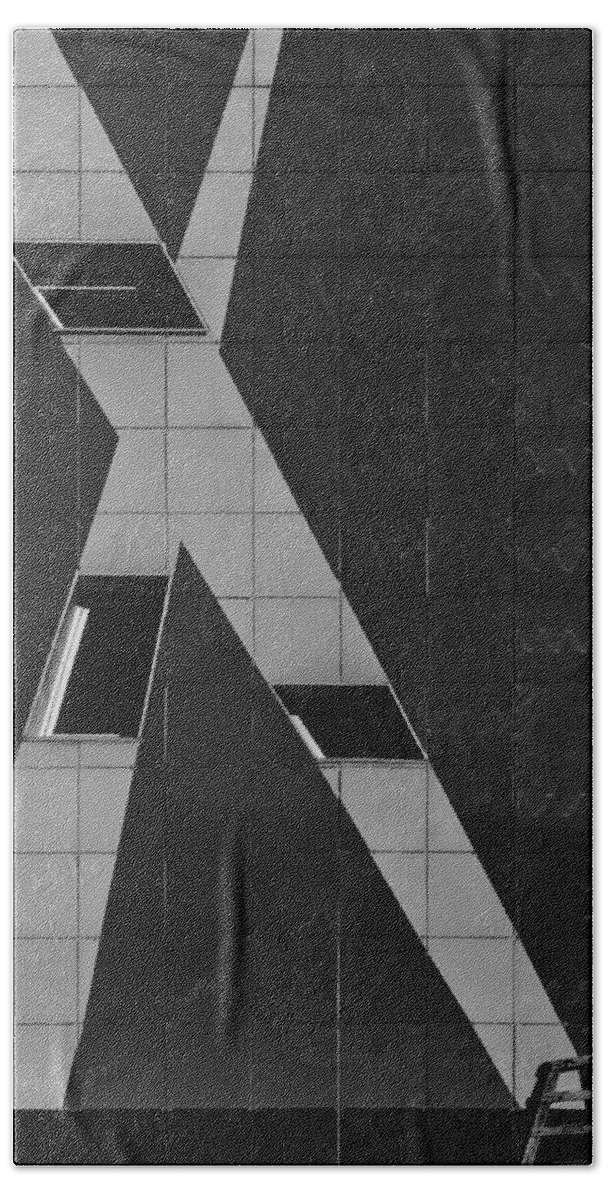 Architecture Beach Towel featuring the photograph Abstract Monochrome Building by John Williams