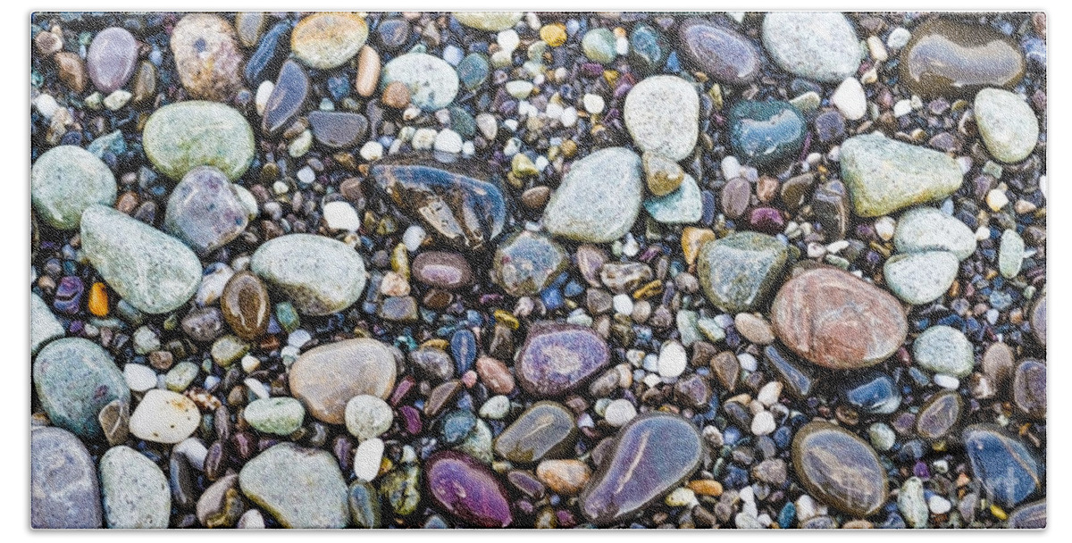 871a Beach Sheet featuring the photograph Abstract Nature Tropical Beach Pebbles 871A Blue Purple Pink and Orange 871A by Ricardos Creations