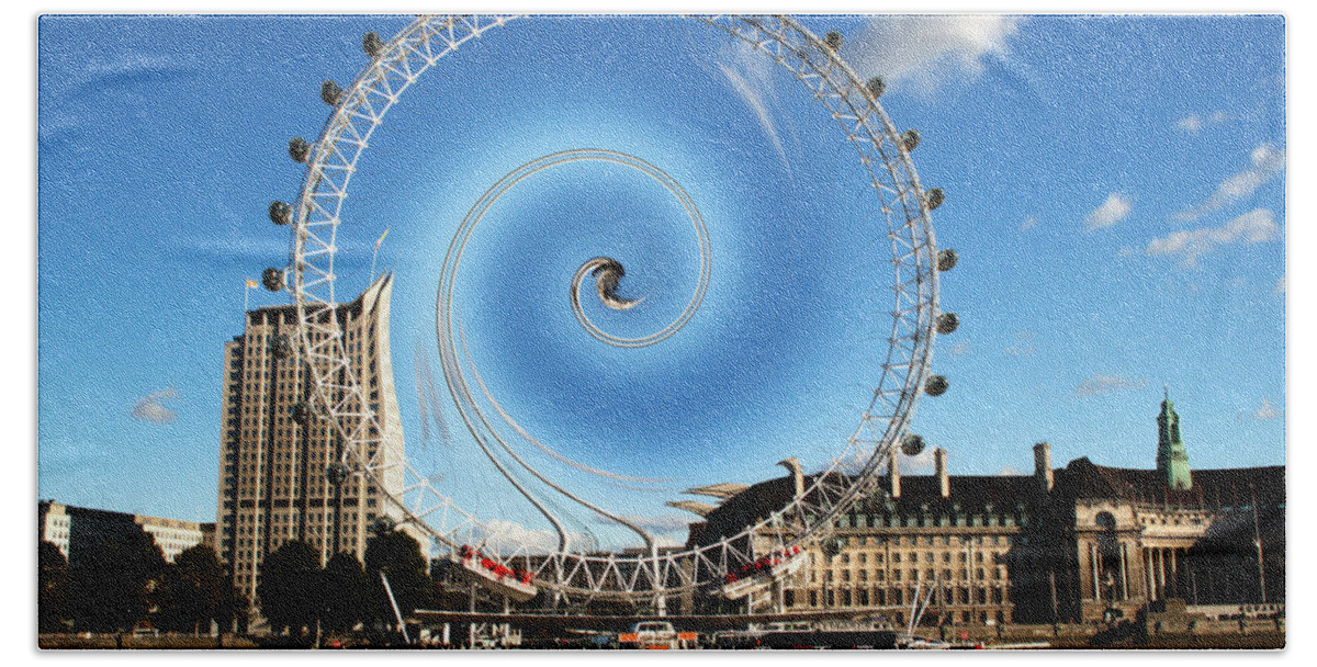 Abstract Beach Sheet featuring the photograph Abstract of the Millennium Wheel by Chris Day
