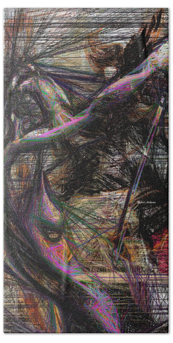 Rafael Salazar Beach Towel featuring the digital art Abstract Sketch 1334 by Rafael Salazar