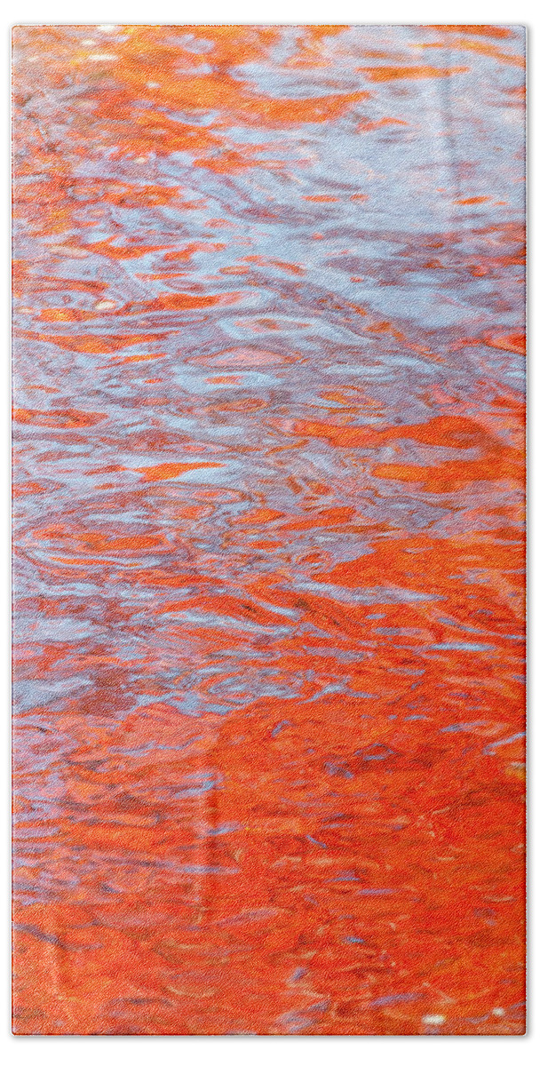 Autumn Beach Towel featuring the photograph Water color abstraction of reflections. by Usha Peddamatham