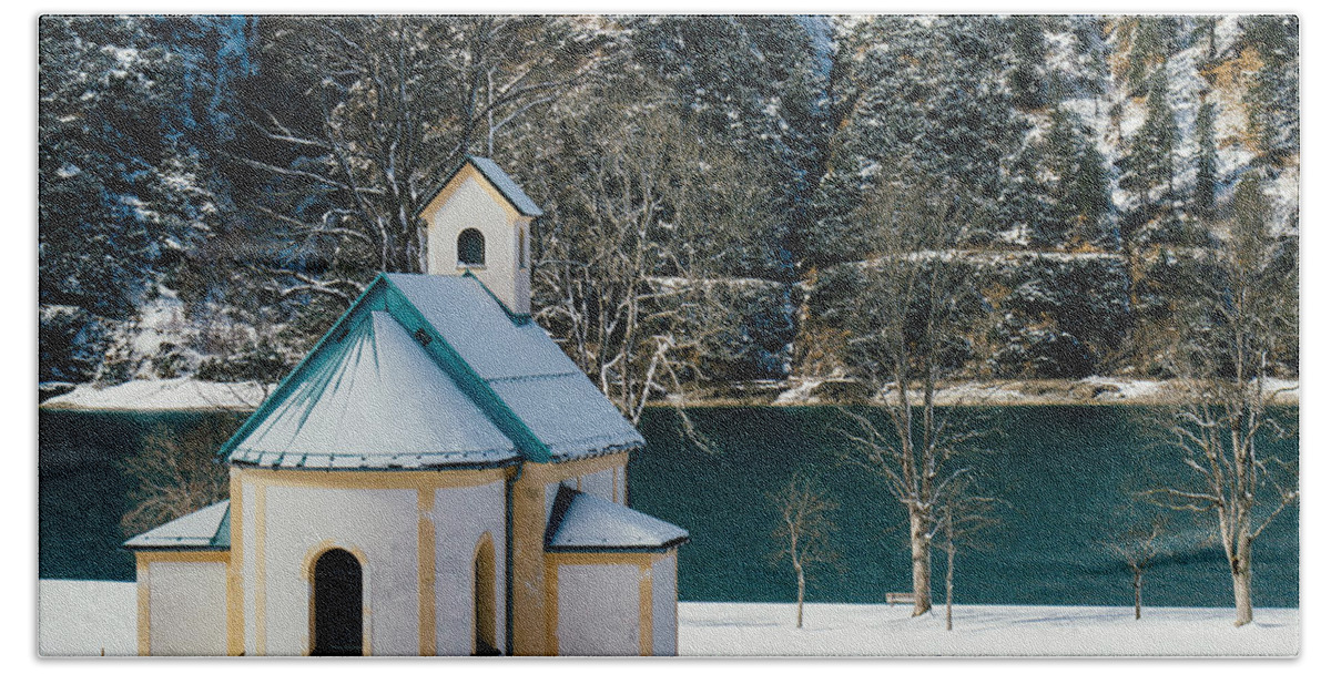 Winter Beach Sheet featuring the photograph Achensee Church by Pati Photography