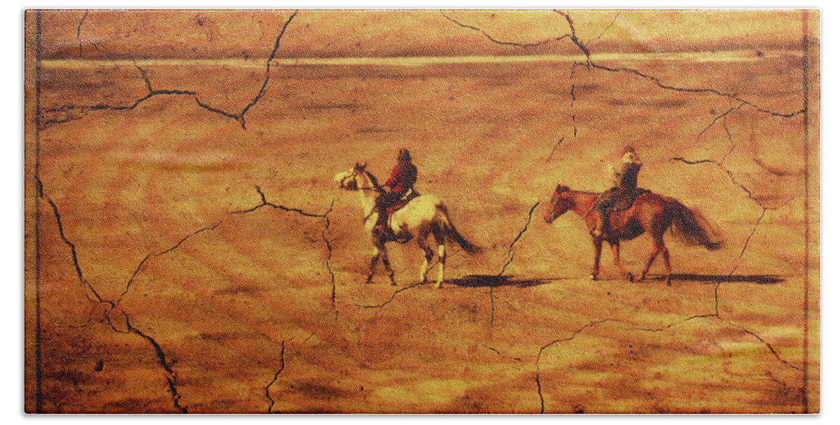 Horses Beach Towel featuring the photograph Across The Prairie by Aleksander Rotner