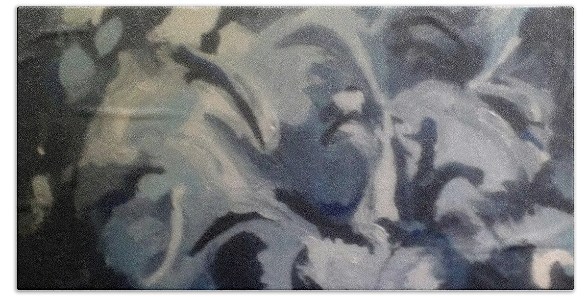 Shades Of Blue Beach Towel featuring the painting Acrylic Blues by Lani Richmond Elvenia