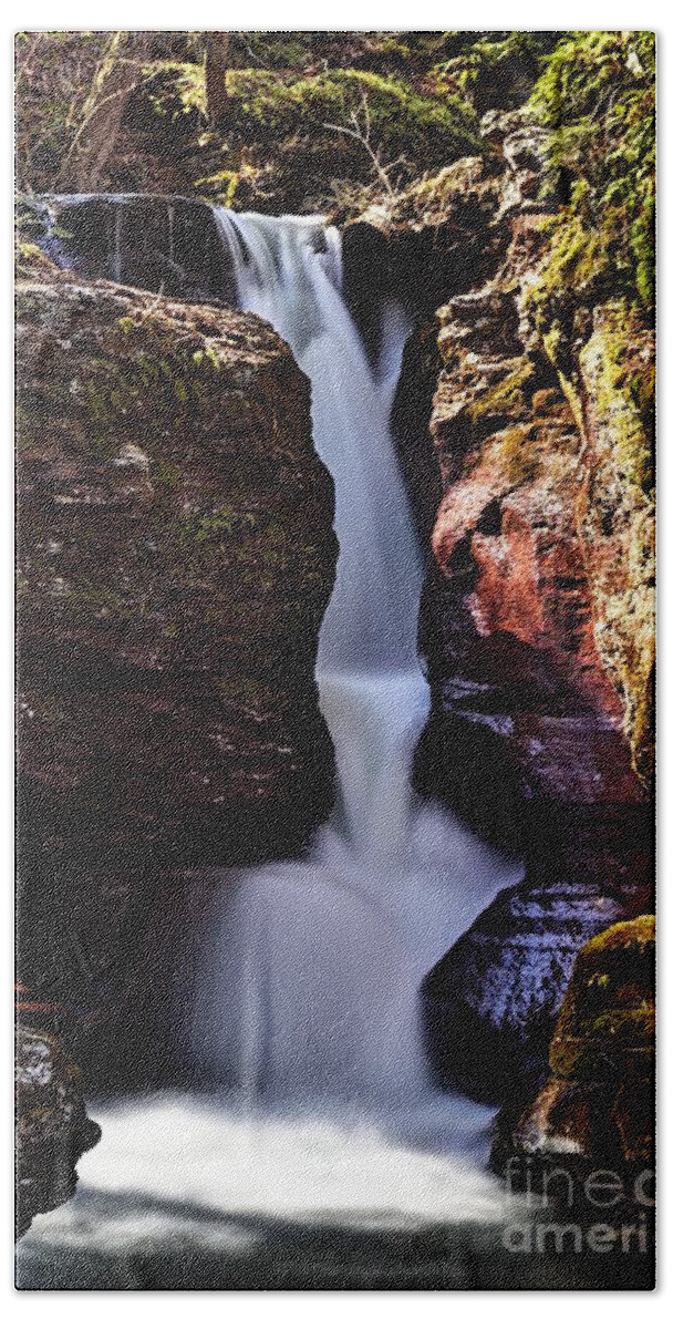 Photography Beach Sheet featuring the photograph Adams Falls by Larry Ricker