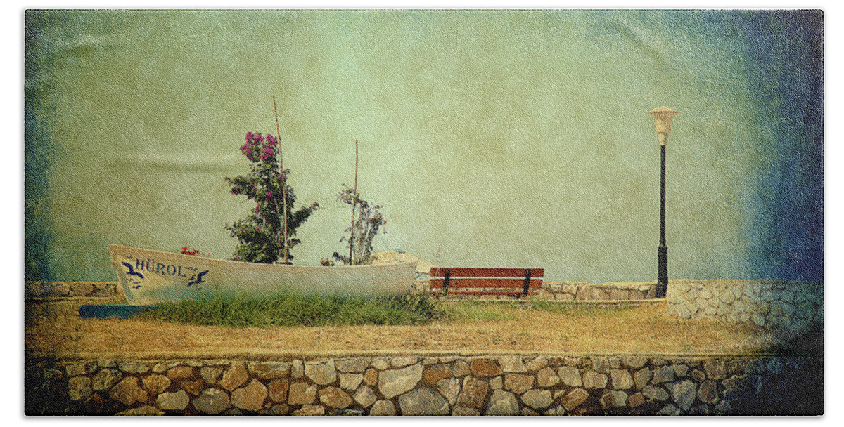 Landscape Beach Sheet featuring the photograph Aegean Sea Composition by Milena Ilieva