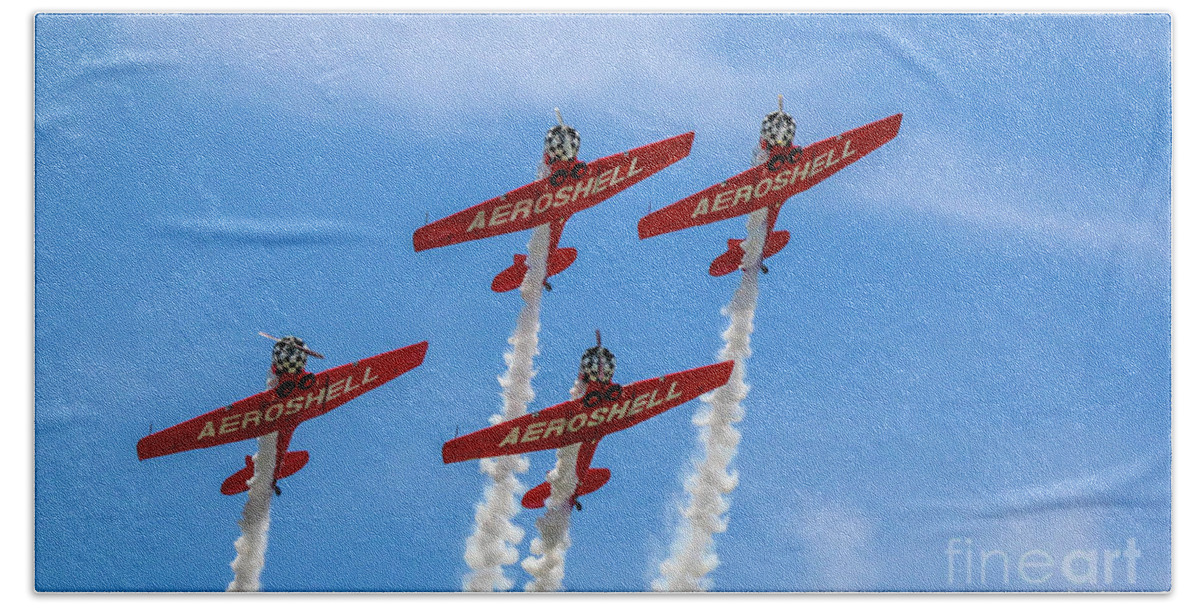 Aeroshell Beach Towel featuring the photograph Aeroshell Formation Flying by Tom Claud