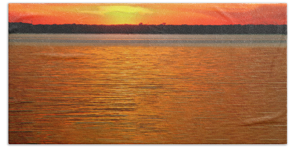 Sunset Beach Towel featuring the photograph After Glow by Cathy Kovarik