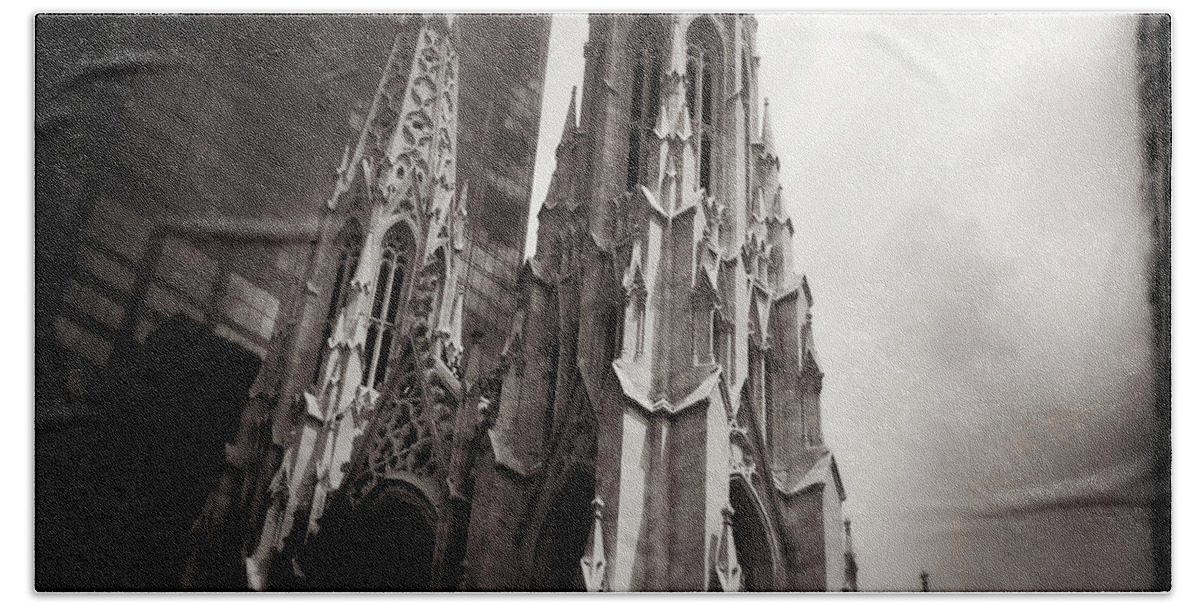 St Patricks Cathedral Beach Towel featuring the photograph After the Storm - St Patricks Cathedral by Miriam Danar