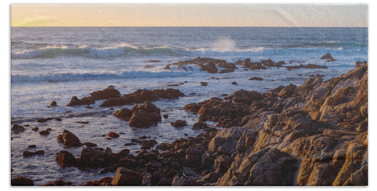 Beachscape Beach Towel featuring the photograph Afternoon Light at Carmel Point by Derek Dean