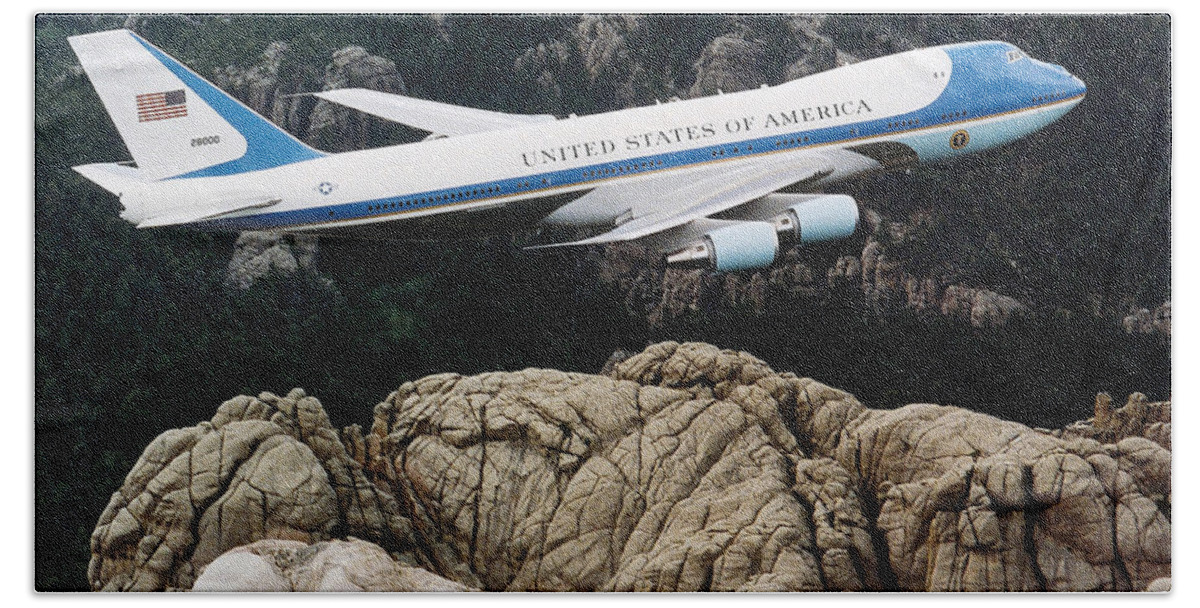 Air Force One Over Mount Rushmore Silver Halide Photo 
