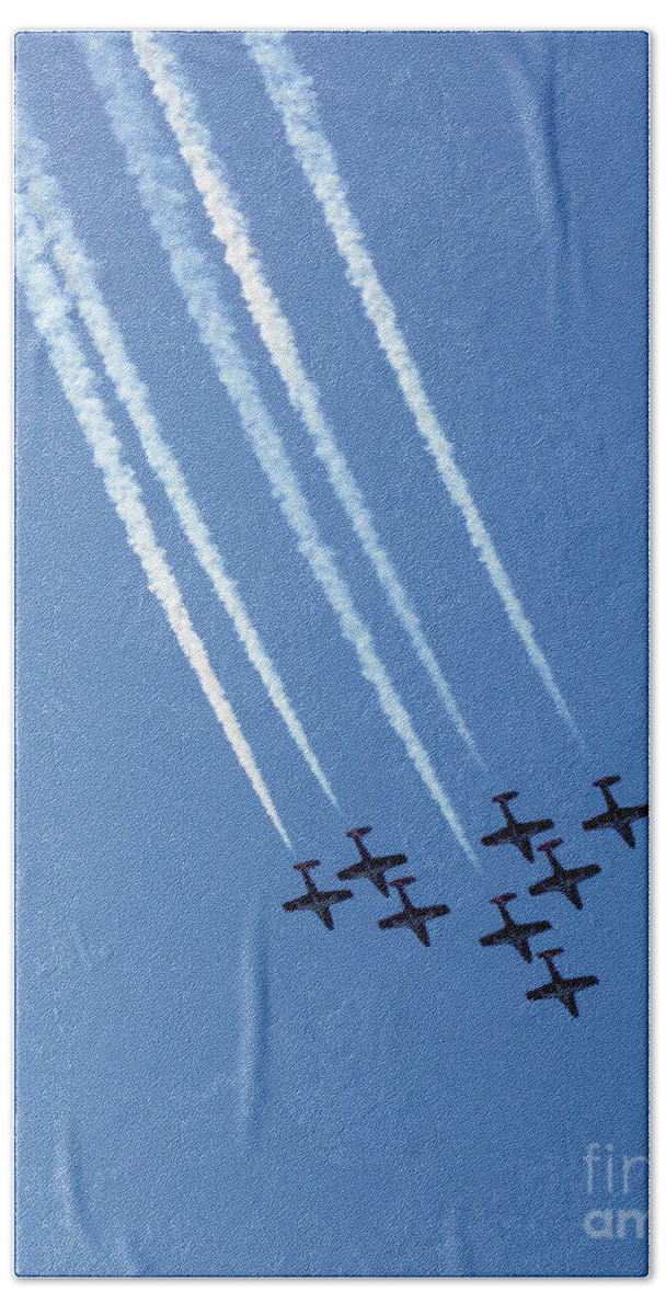 Blue Angles Beach Towel featuring the photograph Air Show 1 by Cheryl Del Toro