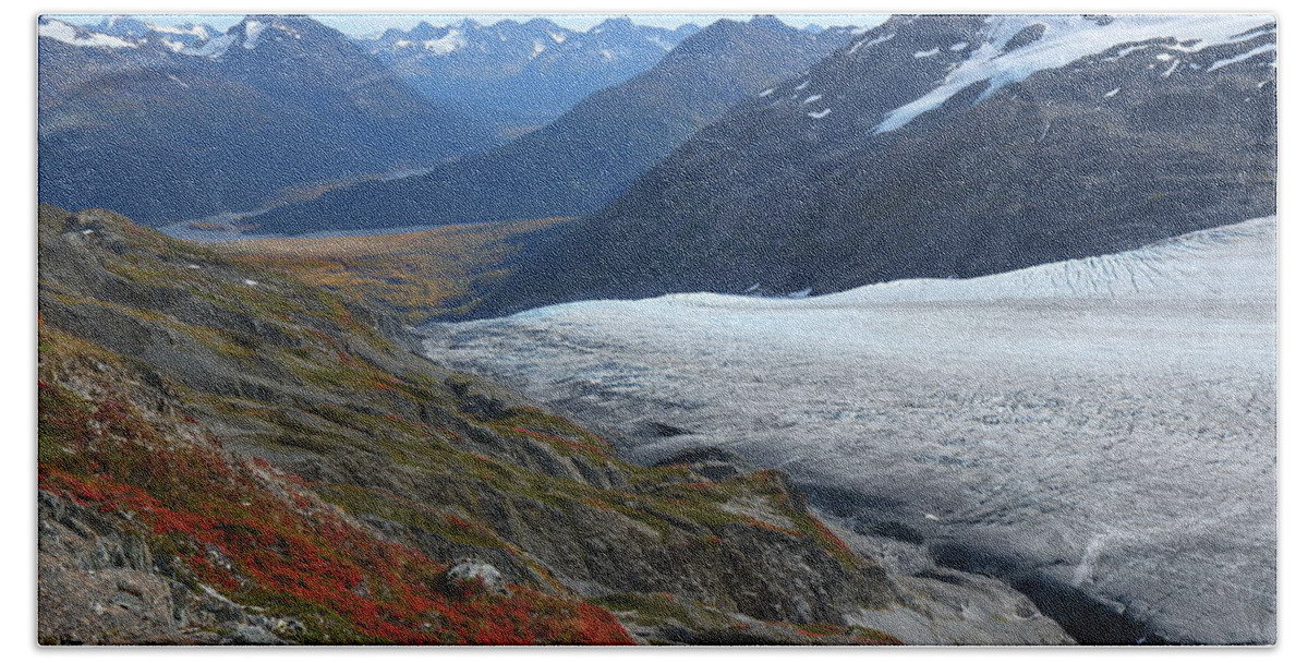 Exit Glacier Beach Towel featuring the photograph Alaska's Exit Glacier by Steve Wolfe