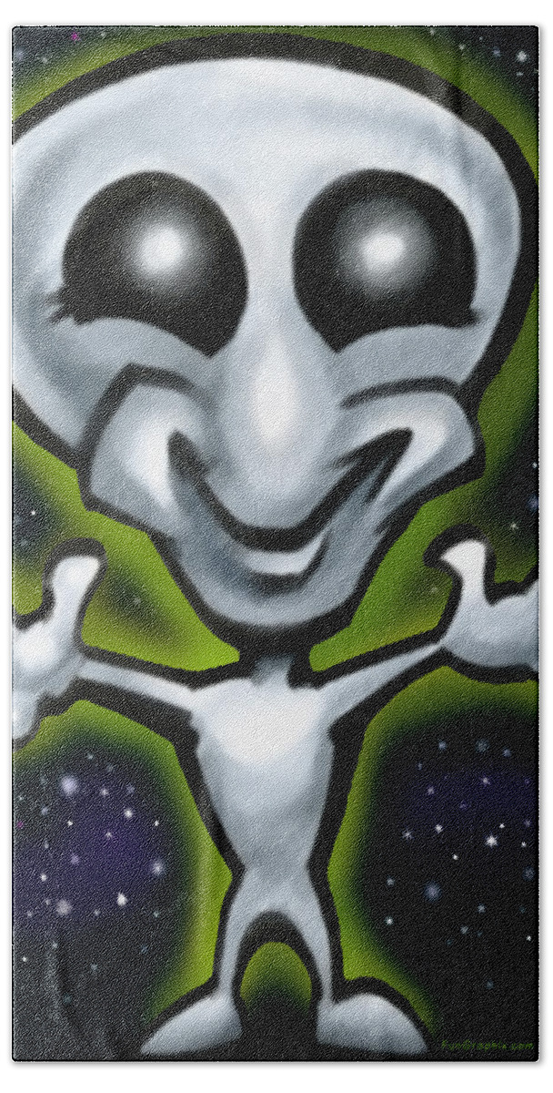 Alien Beach Towel featuring the digital art Alien by Kevin Middleton