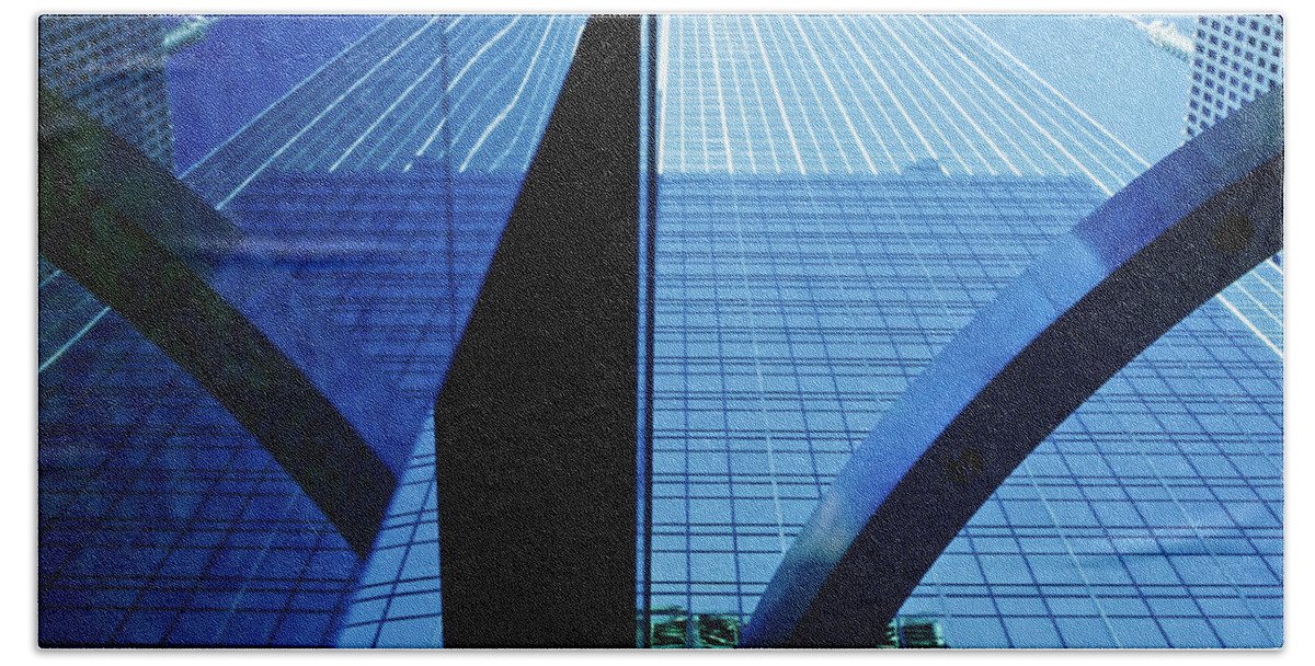Skyscraper Beach Towel featuring the photograph Allied Bank Doppelganger by Gerard Harrison