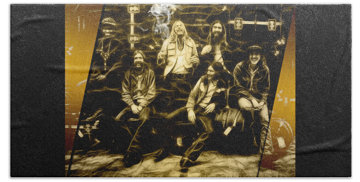 The Allman Brothers Beach Towel featuring the mixed media Allman Brothers Collection by Marvin Blaine