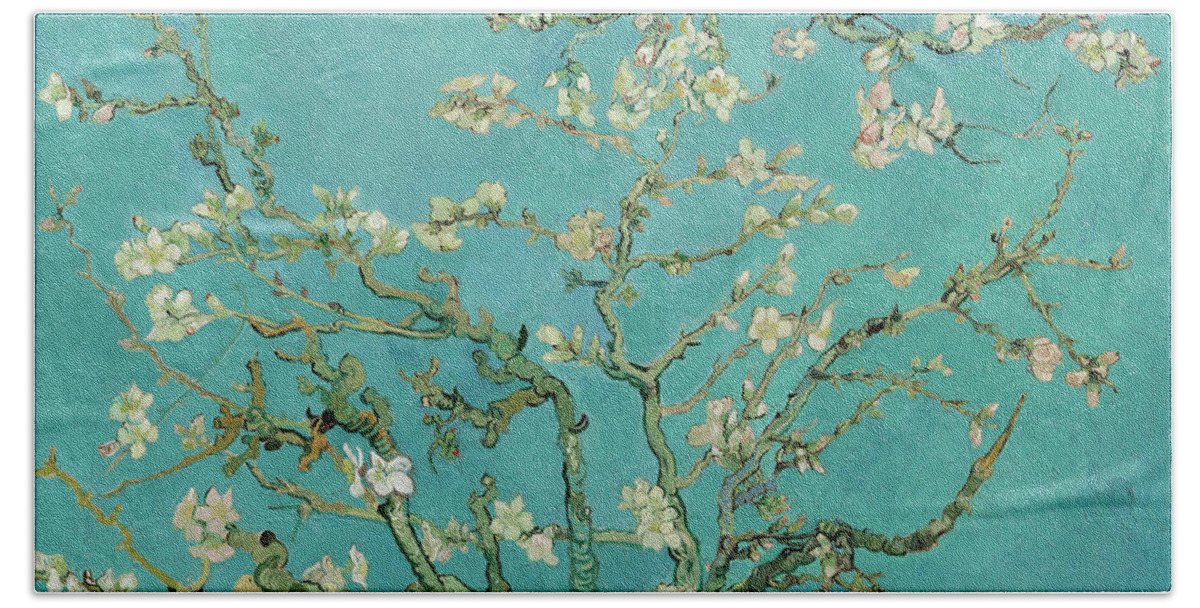 Almond Blossom Beach Towel featuring the painting Almond Blossom, 1890 by Vincent van Gogh