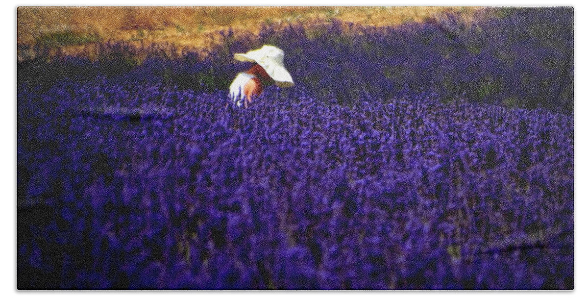 Lavender Beach Sheet featuring the photograph Alone Not Lonely by Lainie Wrightson