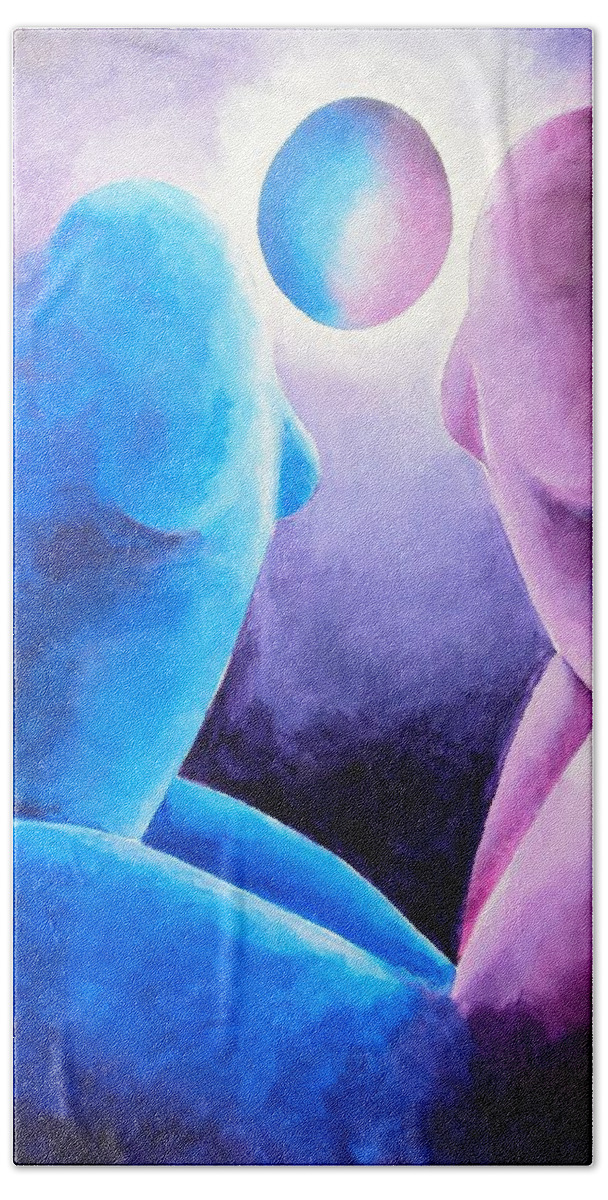 Purple Beach Towel featuring the painting Always... In my prayers by Jennifer Hannigan-Green